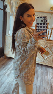 Sparkle Multicolor Button Up Lightweight Shacket