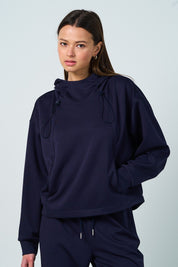 The Greii Ultra Soft  Deep Navy Knit Relaxed Hoodie