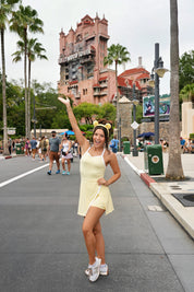 Sassy Yellow and White Athletic Dress W Shorts Set