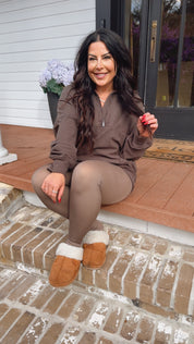 Brushed Espresso Ultra Soft 1/4 Zip Jacket