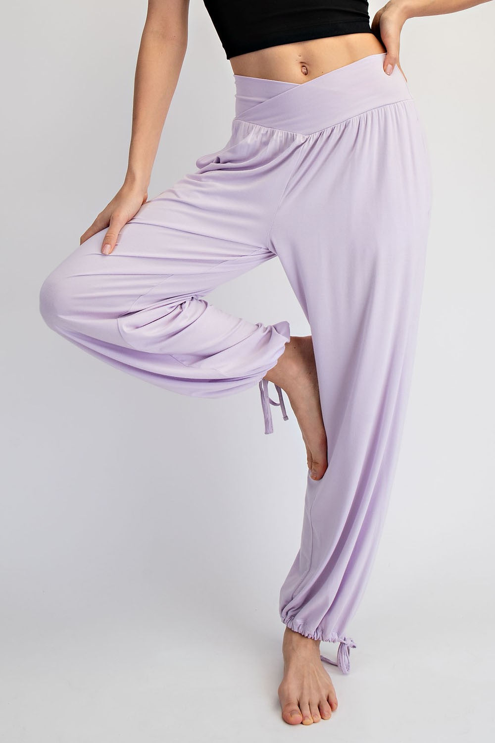 Lilac Viscose Modal V Crossover Pants 30a