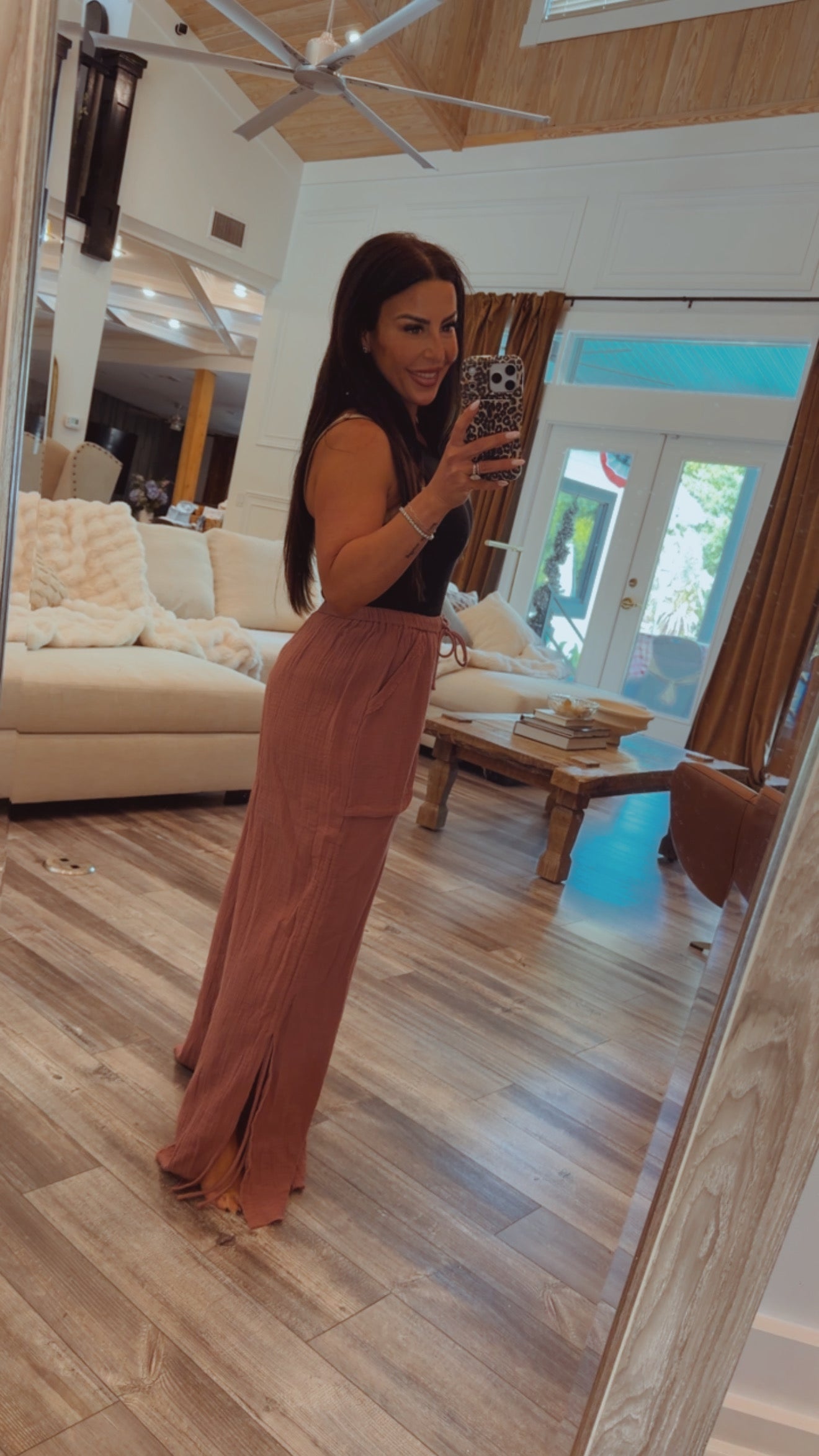 Chic Mauve Linen Joggers