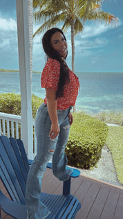 High Rise Heavy Distressed Boot Cut Special A Jeans