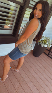 Olive Lightweight Americana Flag Tank