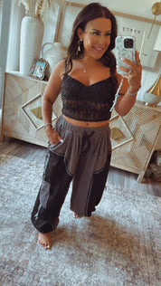Sassy Black Lace Crop Tank