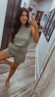 Ultra Sage Green Tank Romper