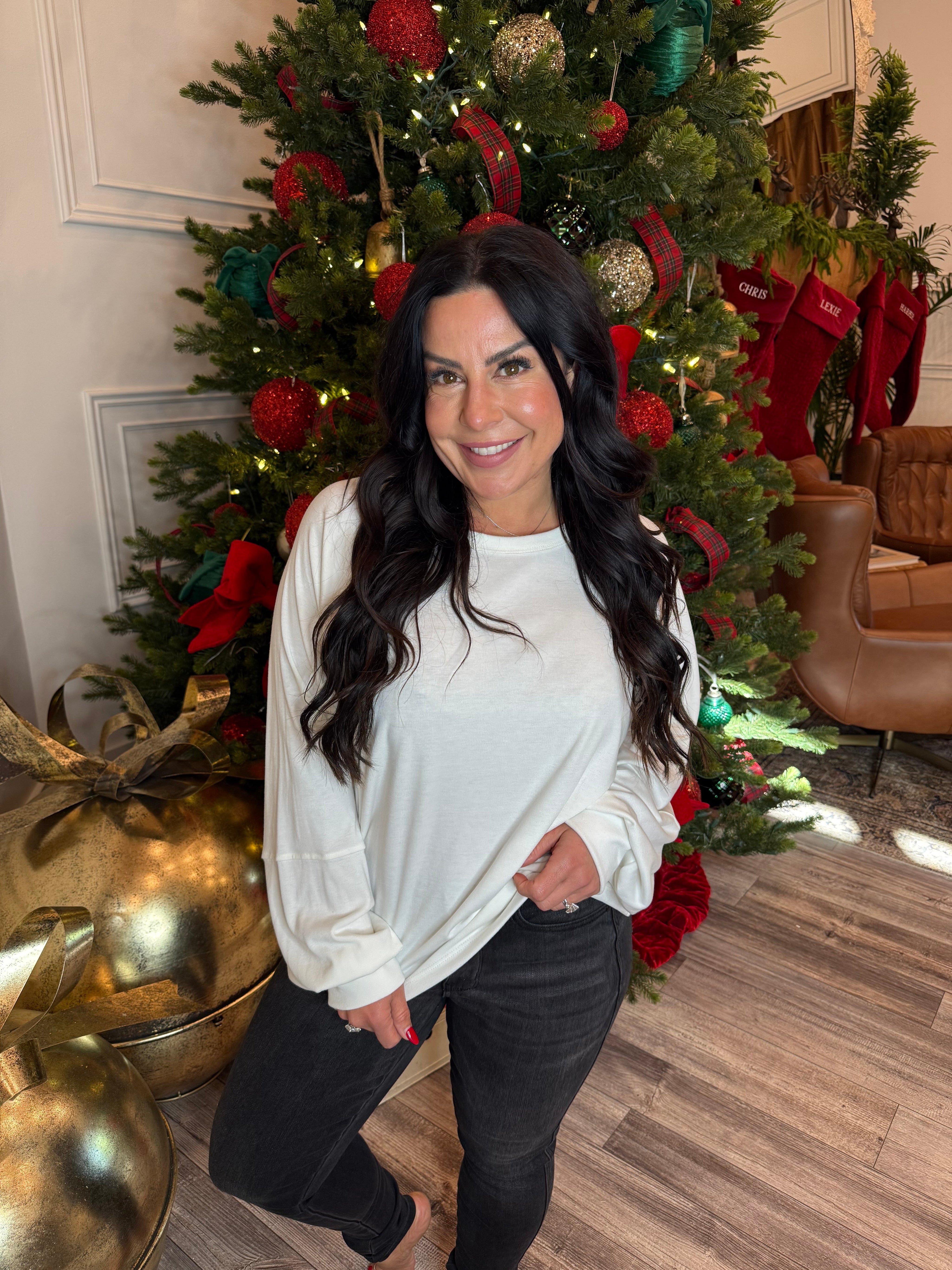 Ultra Soft Long Sleeve White Top