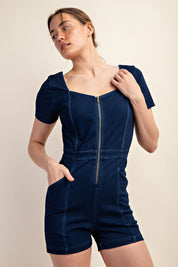 Rae Mode 1Ultra Stretch Cotton Denim Romper 30a