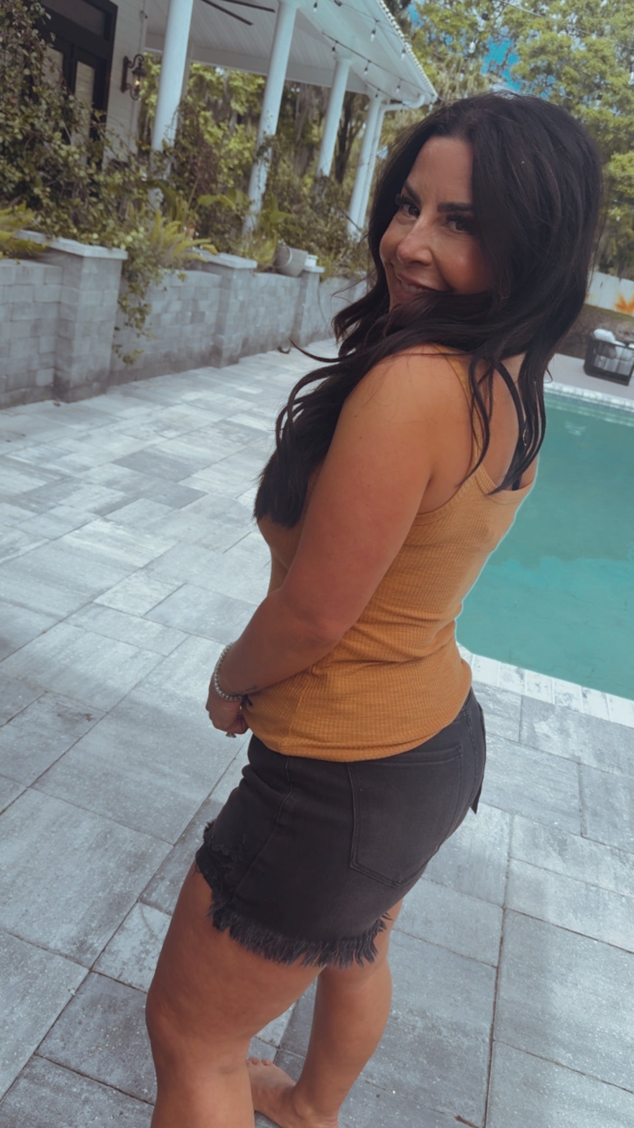 Camel Lightweight Tie Front Tank