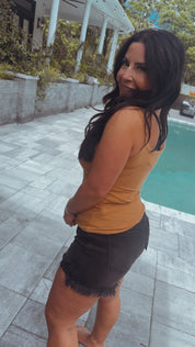 Camel Lightweight Tie Front Tank