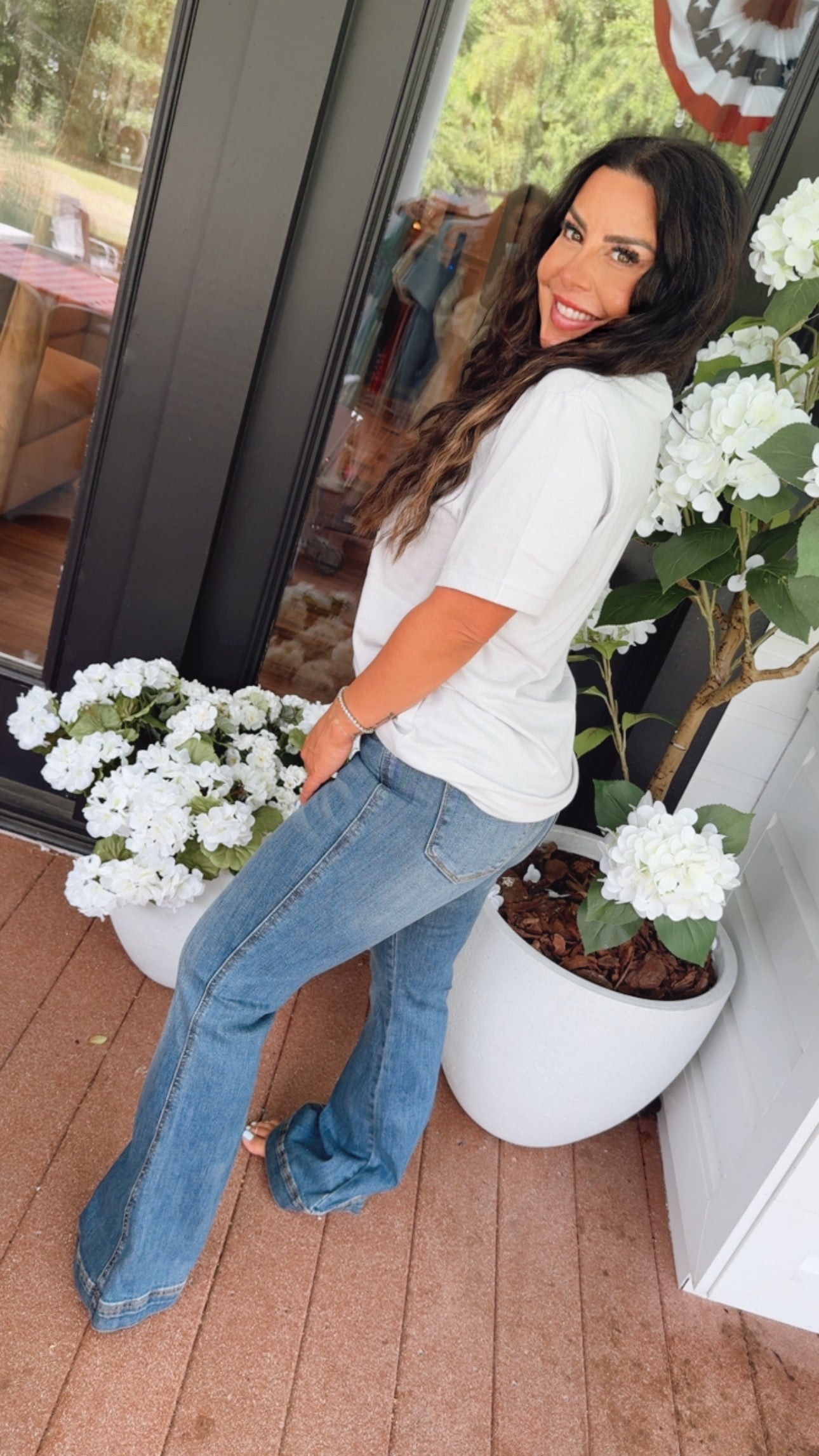 Judy Blue Flare Tummy Control Double Button Jeans