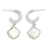 Silver and Pearl Seashell Earrings