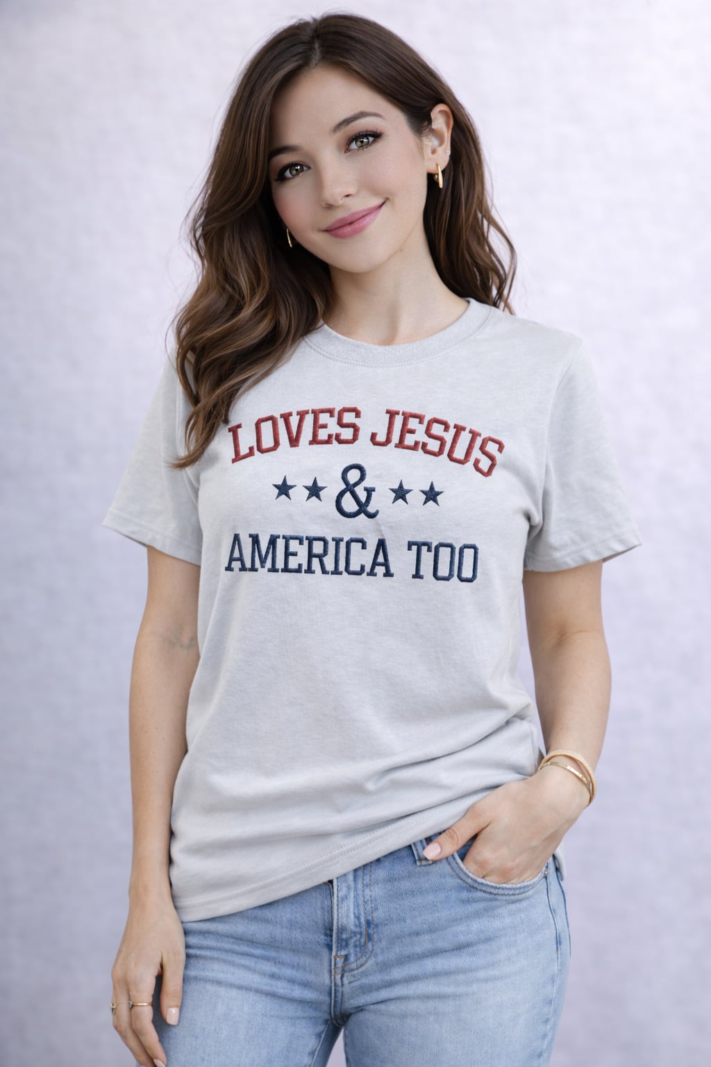 Loves Jesus & America too Graphic Tee