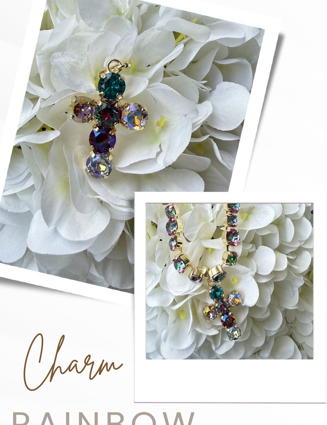 Diva Crystal Mini Cross Charm