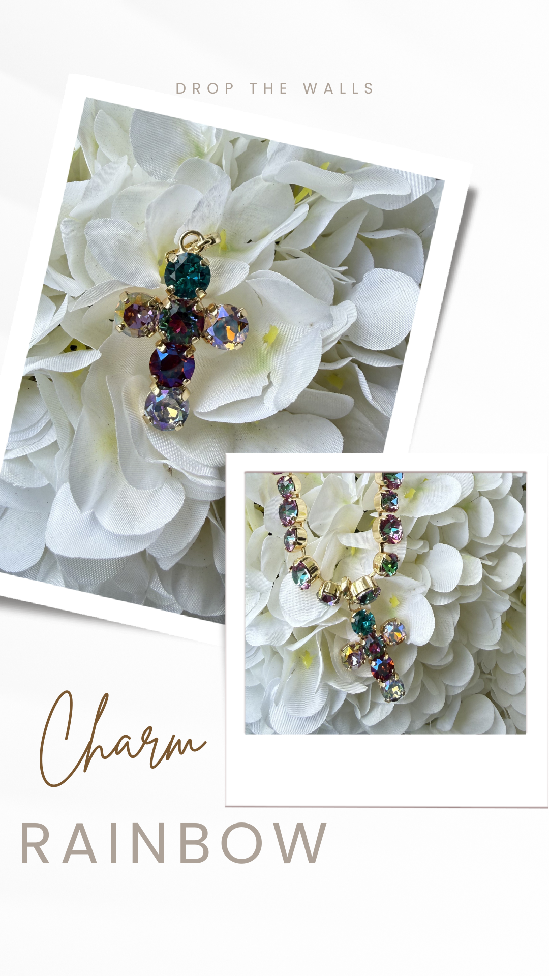 Diva Crystal Mini Cross Charm