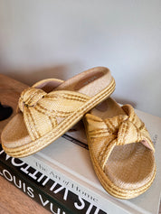 Mia Natural Knot Strap Sandals