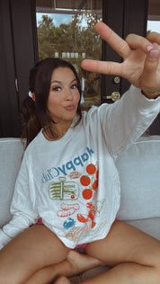 Ivory Happy Club Foodie Graphic Crewneck