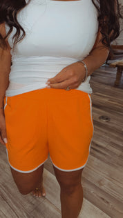 Rae Mode Orange And White Athletic Shorts