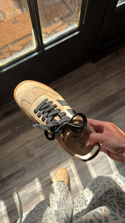 Corky Camel Black Striped Sneakers