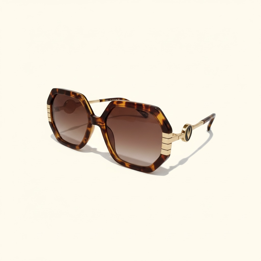 Brown and Gold Large Frame Sunnies
