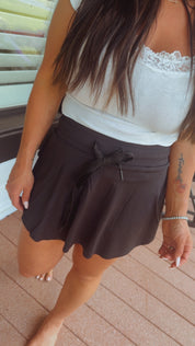 Black Flutter Short Athletic Skort