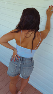 White Thin Strap Tank