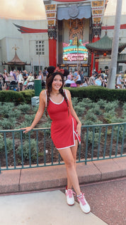 Ultra Soft  Crimson and white Top and Skort Athletic Set