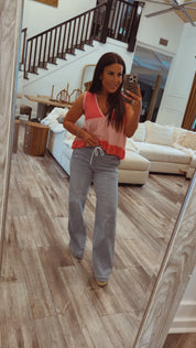 Mica Denim Blue High Wide Leg Joggers