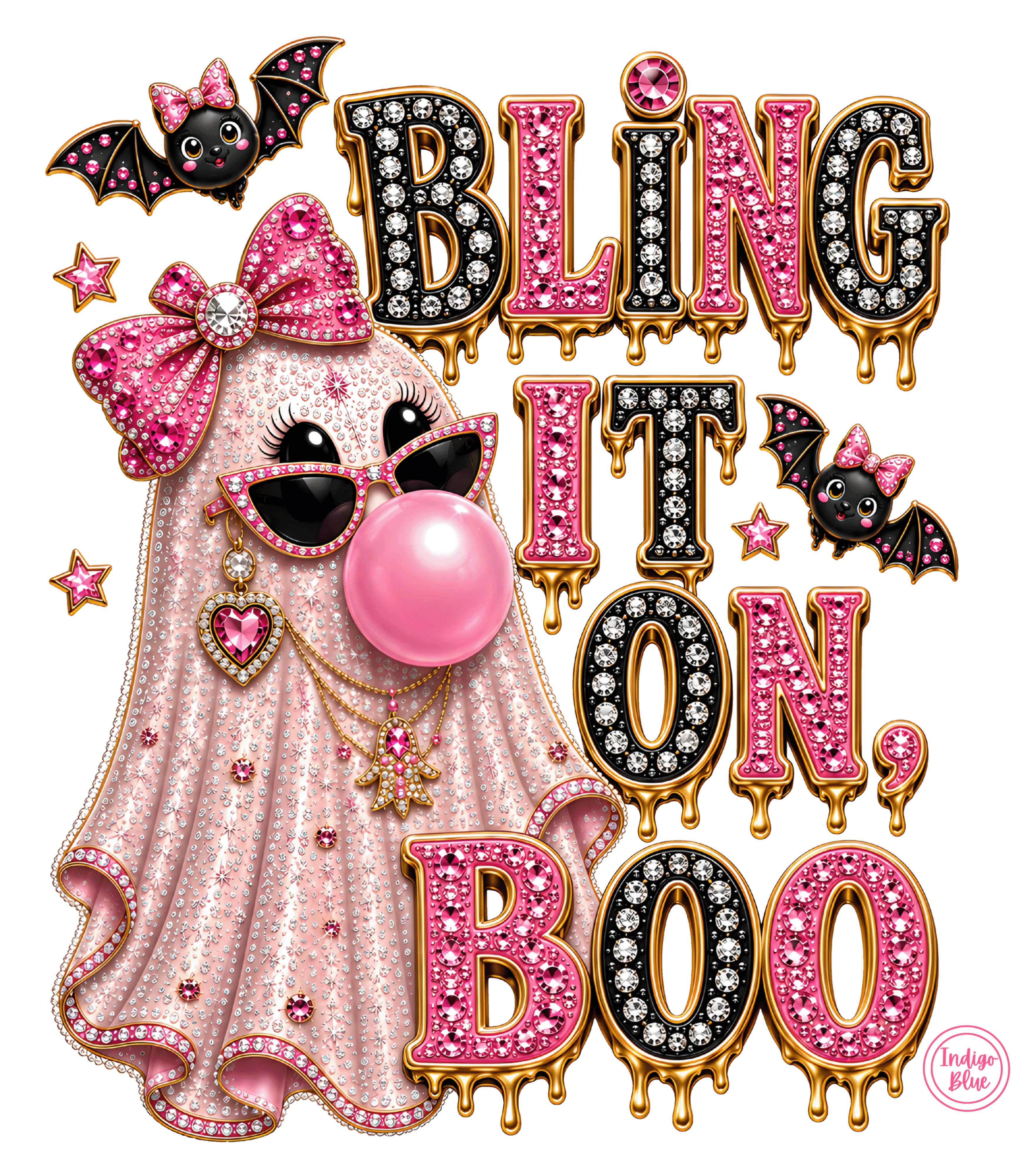 Indigo Blue Bling It on Boo