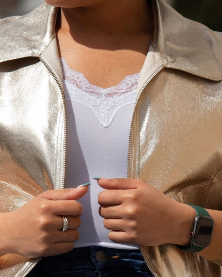 Lace Trim V Neck Tank (DW)