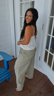 Ultra Soft Taupe Linen Tank