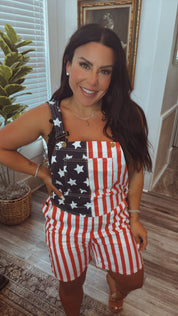 Starz and Stripes Denim Overalls