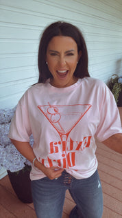 Ultra Soft PInk Extra Dirty Martini Graphic Top