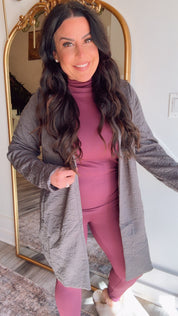 Chic Charcoal Floral Blazer