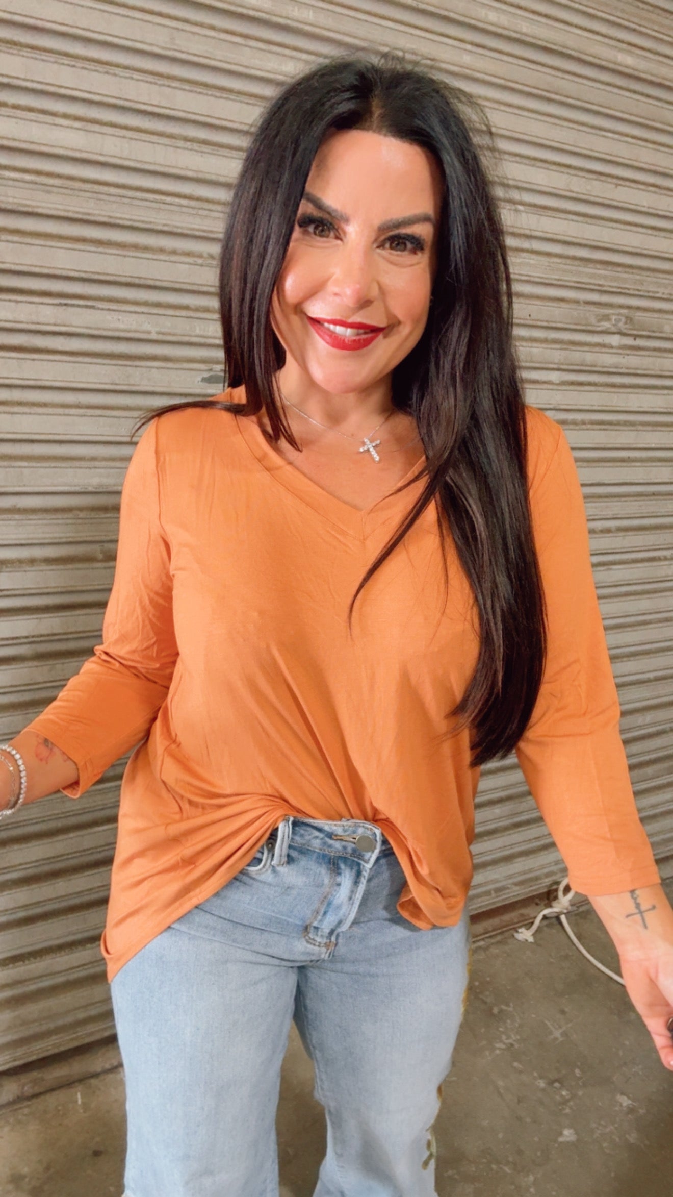 Harvest Orange Loose Fit Ultra SOft Tunic Top