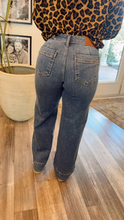 Petite Judy Blue Mid Rise Retro Wide Trouser