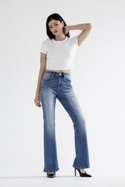 Mica Denim HIGH RISE DISTRESSED  RELAXED FLARE