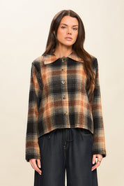 Cozy Co  Plaid Button Up Jacket