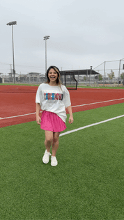 Glitter "Touchdown" on White T-Shirt
