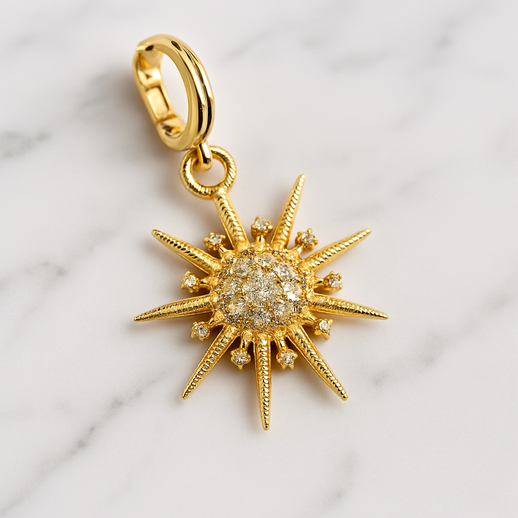 Bella Neane Gold and Crystal Sparkle Star Charm