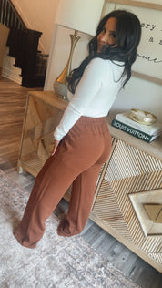 White Ribbed Vneck Long Sleeve Top Stitch &Co