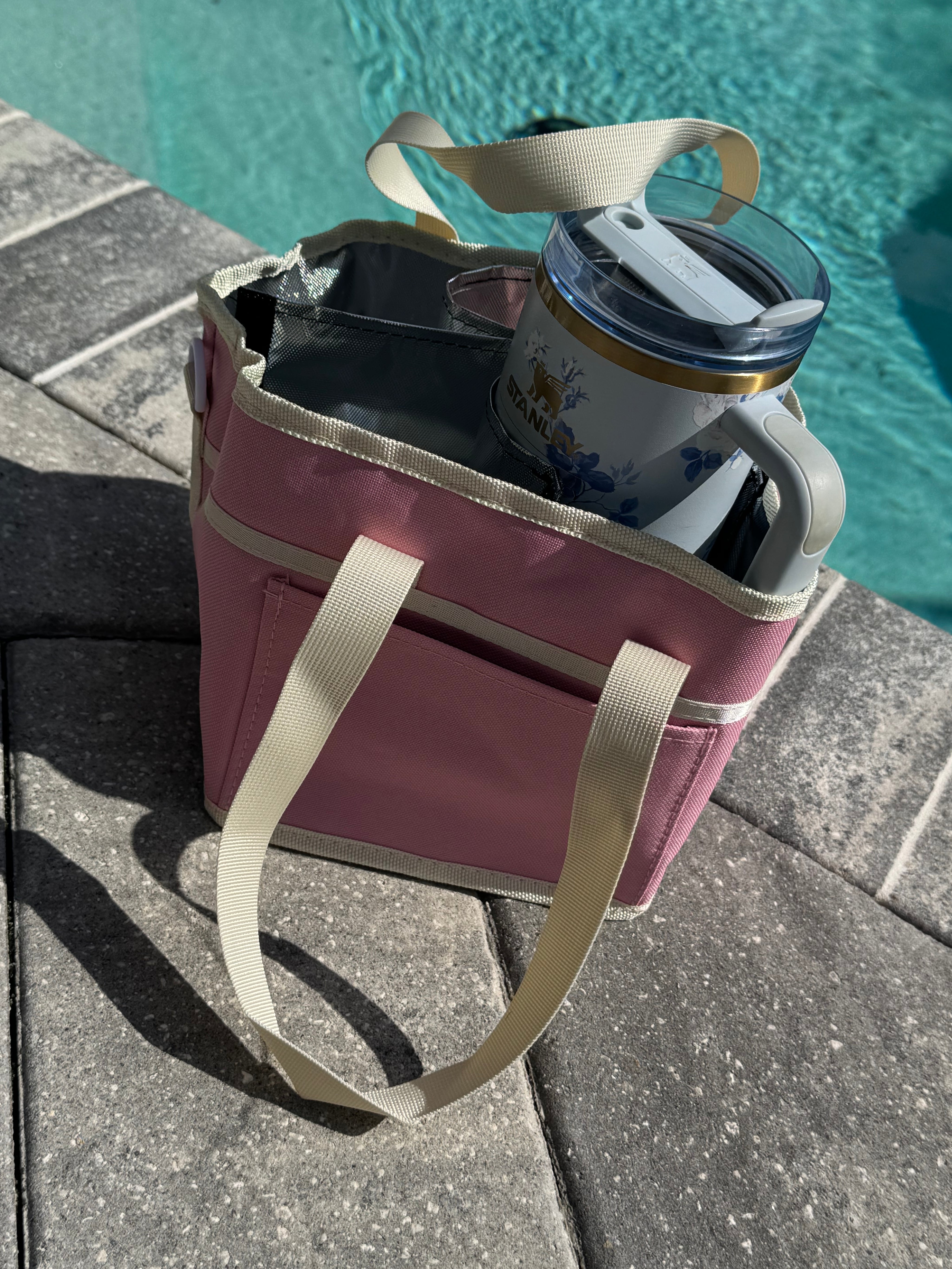 Pink and White Cooler Caddy Bag