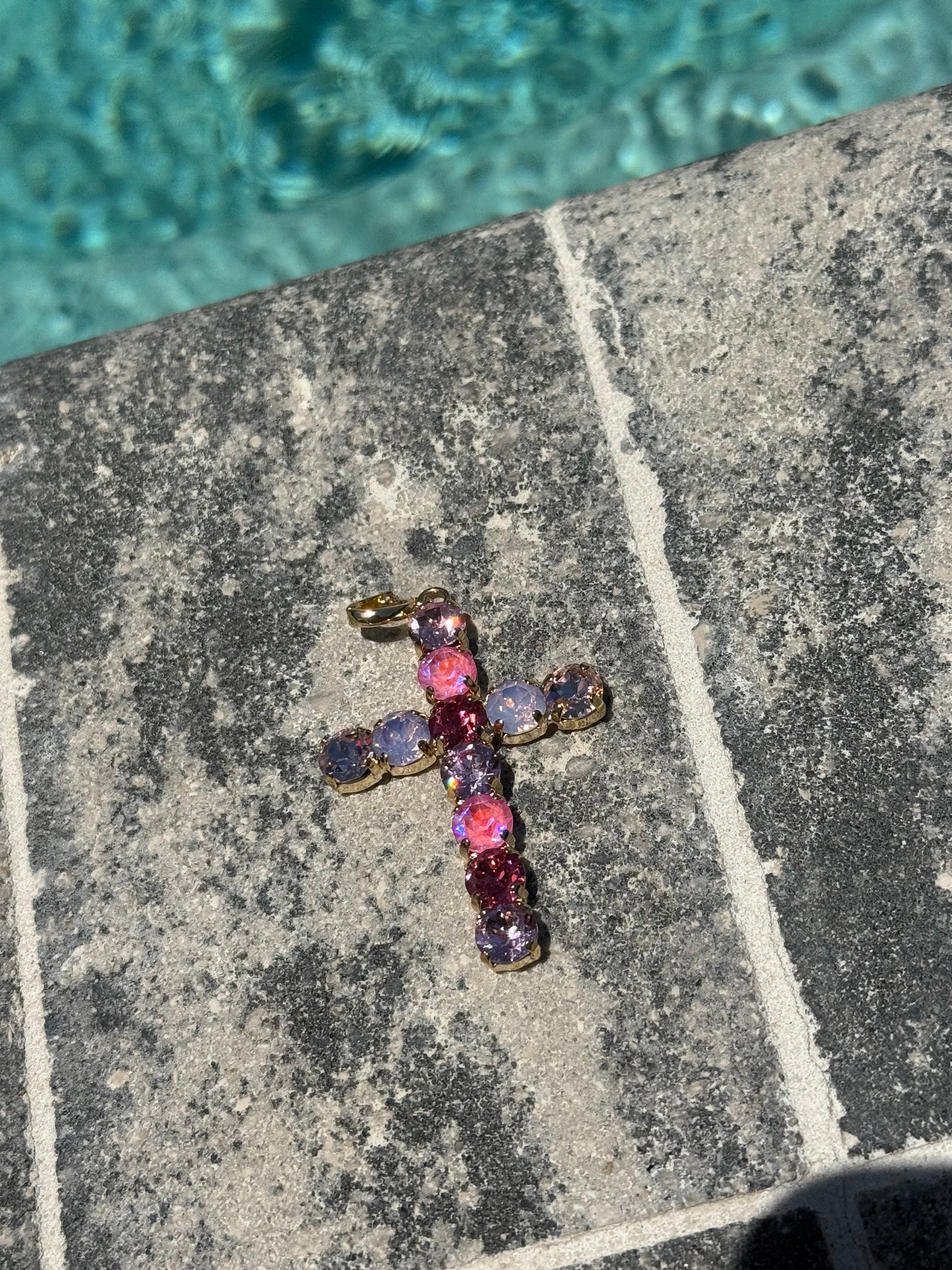 Diva Crystal Ultra Bling Cross Charm