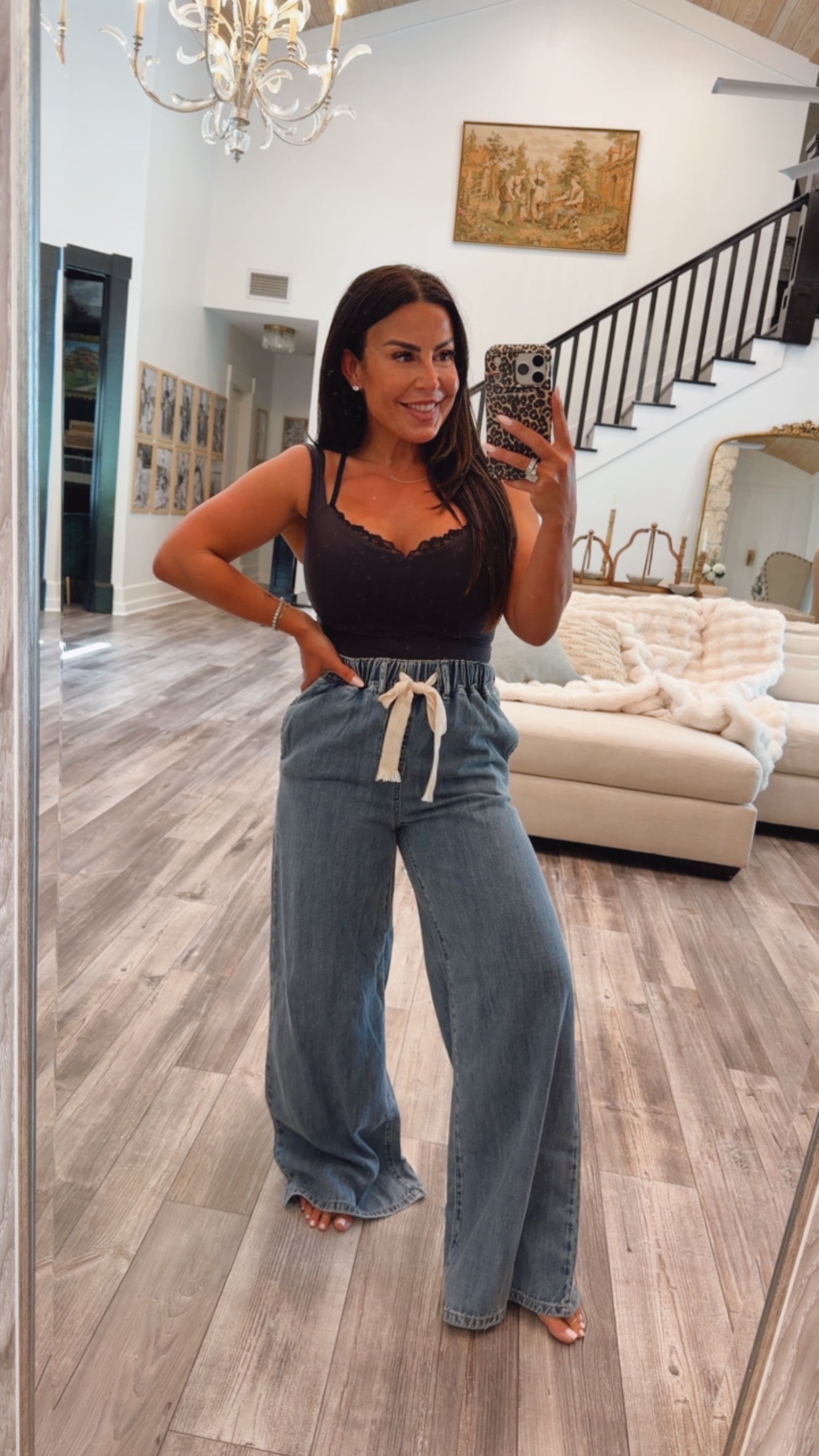 Chic Denim Loose Fit Joggers