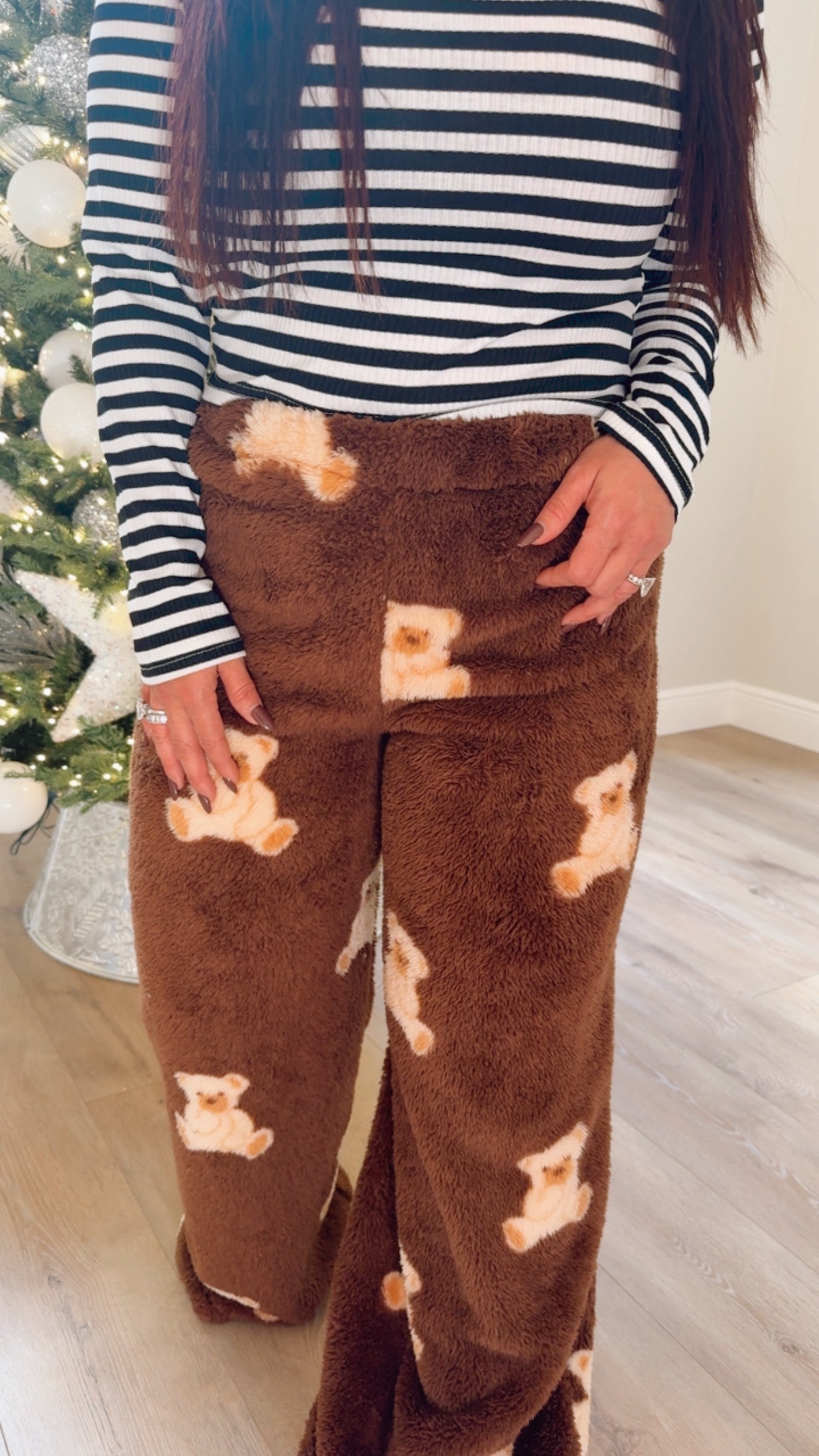 Brown Bear Fluffy Lounge Pants