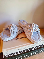 Mia Light Blue Braided Chunky Sandals