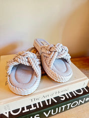 Mia Light Blue Braided Chunky Sandals