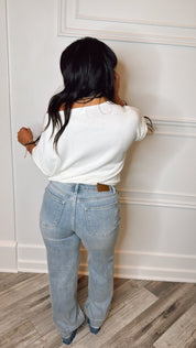 Judy BLue Light Wash Mid Rise Realse Hem