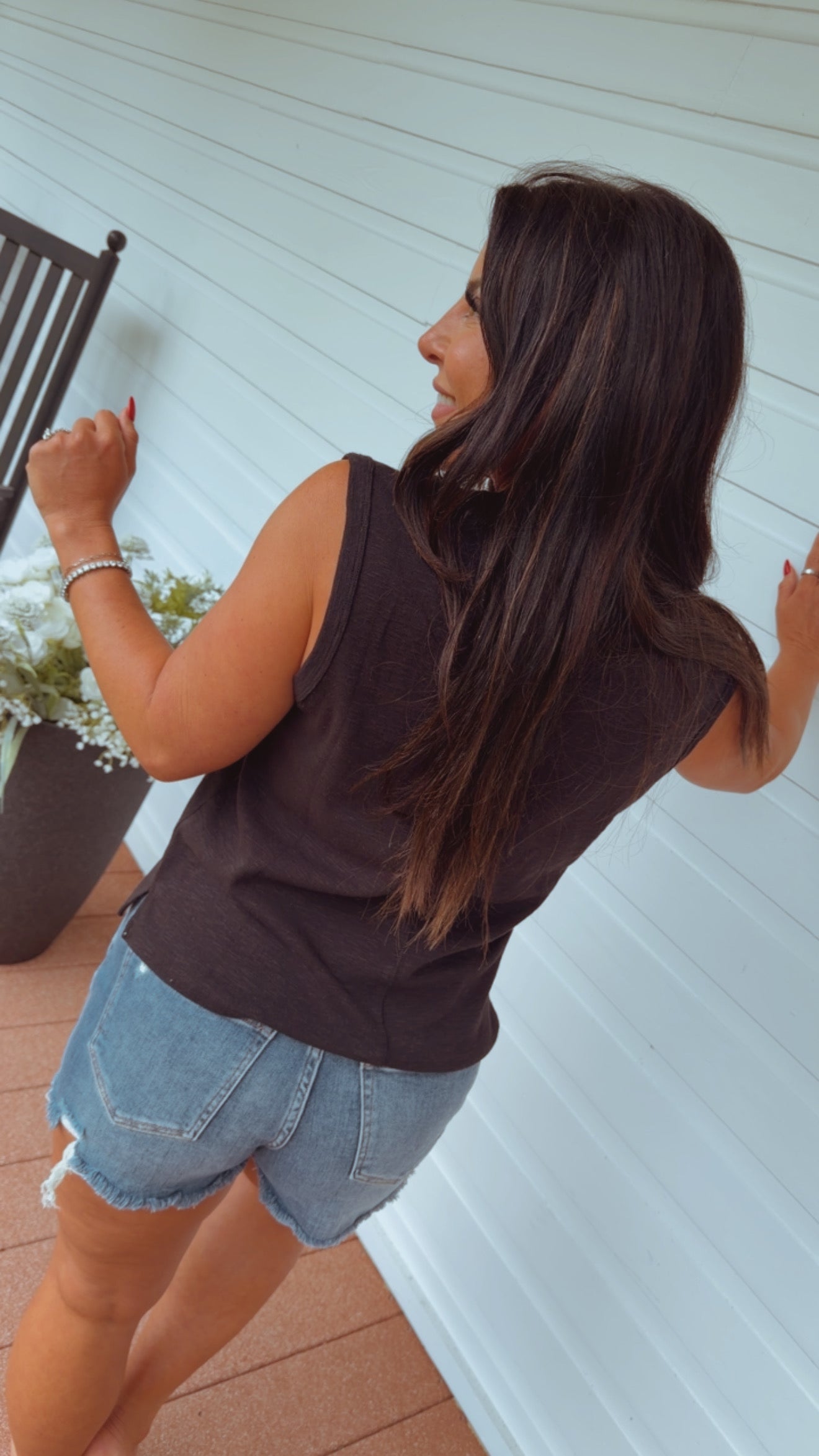 Ultra Soft Black Stretch Fit Sleeveless Top