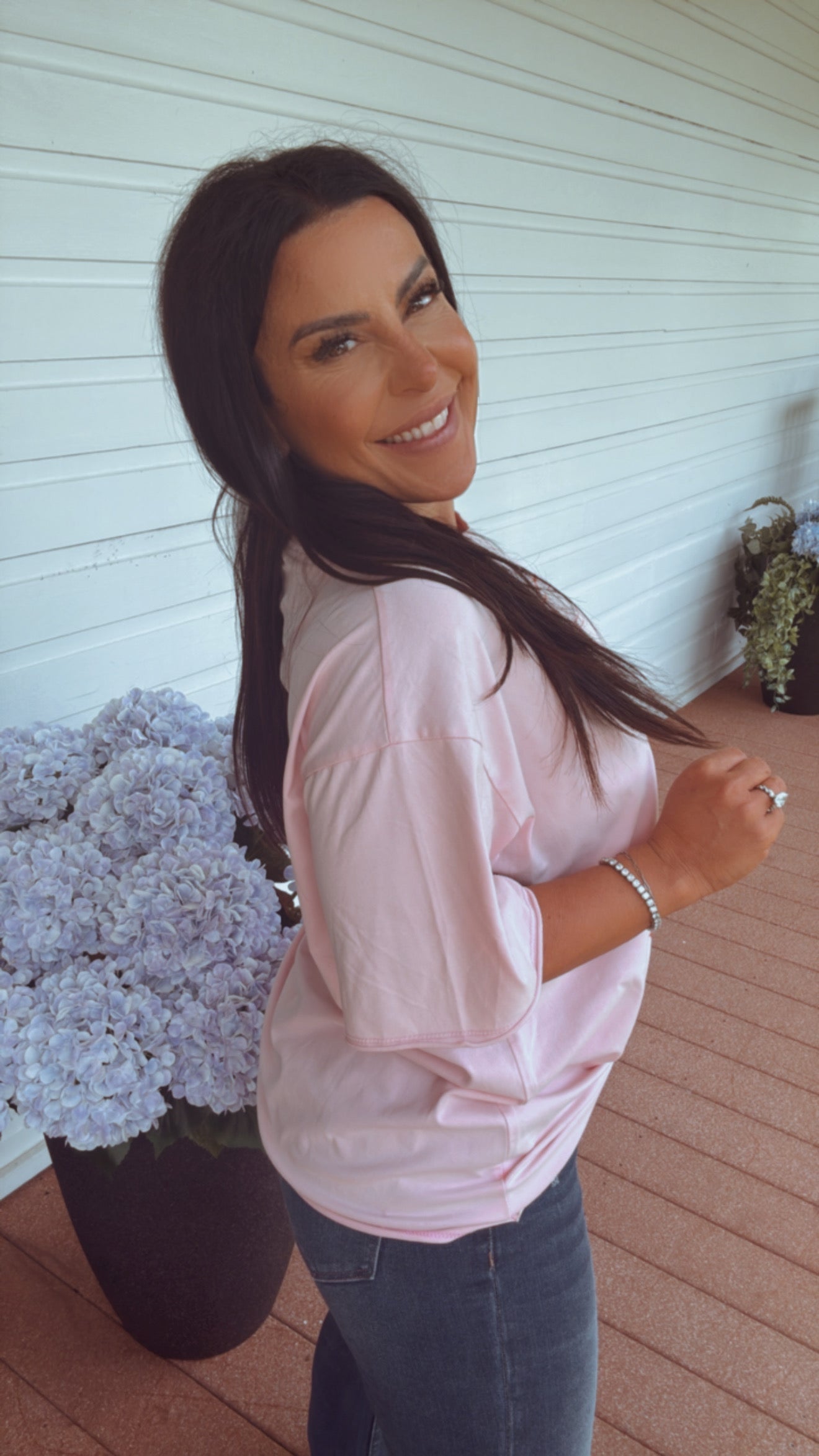 Ultra Soft PInk Extra Dirty Martini Graphic Top